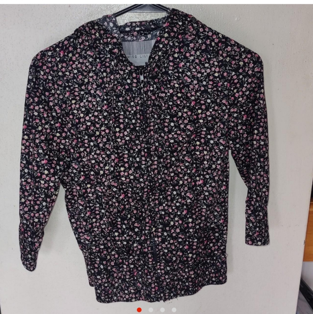 Floral cropped bomber jacket